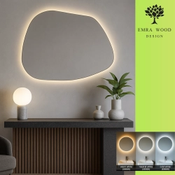 Lustro o organicznym kształcie z podświetleniem - BAZALT LED